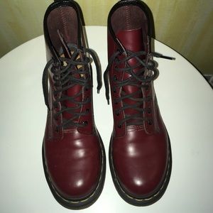 Dr. Martens 1460 8-Eye Combat Boot. Cherry Red